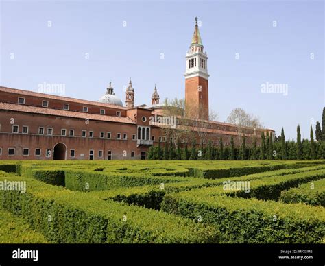 Monastery Of San Giorgio Maggiore With Bell Tower And The Garden Maze