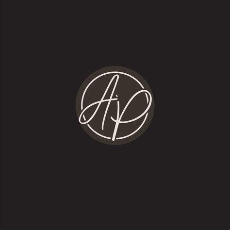 Initials Ap Logo Monogram With Simple Circle Line Style Vector