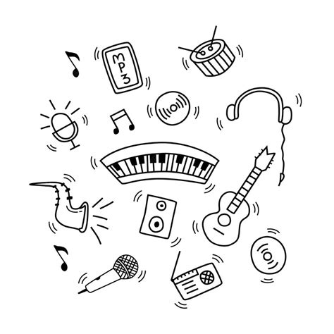 Premium Vector Set Of Music Doodle Vector Illustration