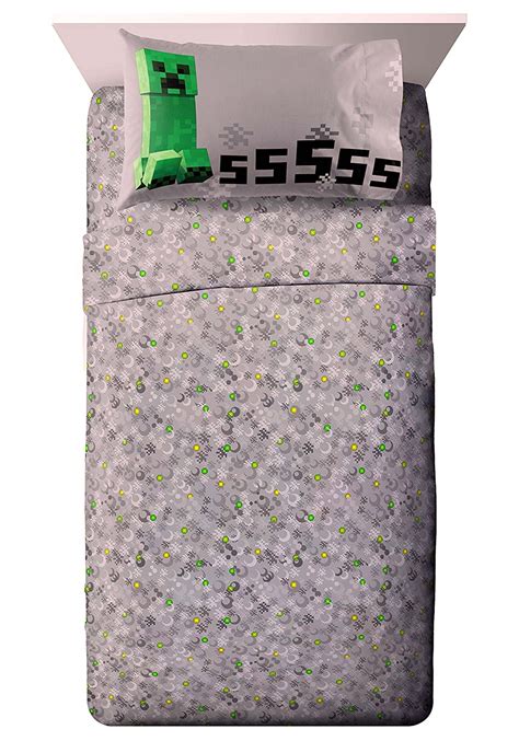 Minecraft Game Creeper Twin Bed Set