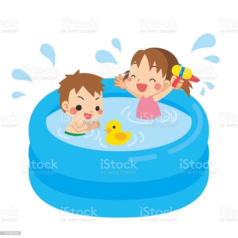 Children And Swimming Pool Stock Illustration Download Image Now