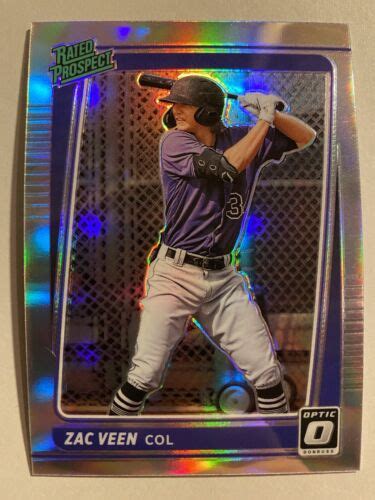 Donruss Optic Zac Veen Silver Prizm Rated Prospect Colorado