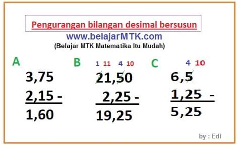 Penjumlahan Dan Pengurangan Bilangan Desimal