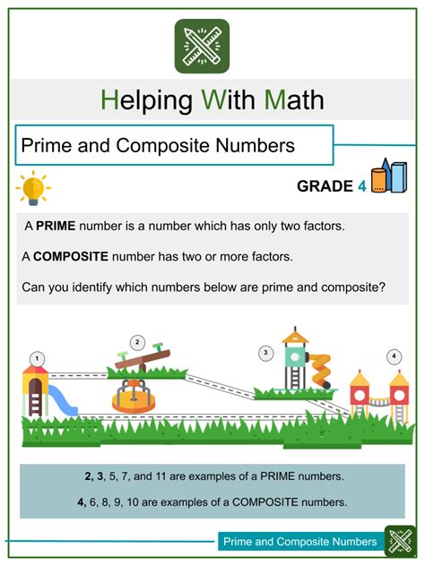 Prime And Composite Numbers 4th Grade Math Worksheets