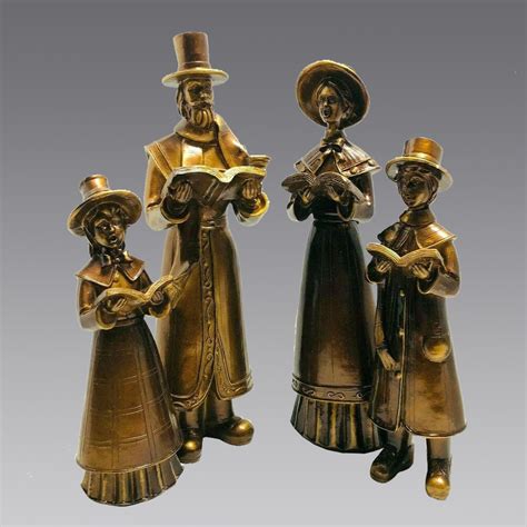 bronze christmas carolers figurines Holiday decorations