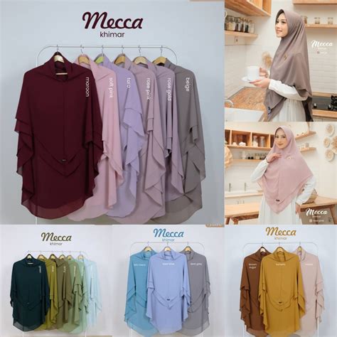 Jual MECCA KHIMAR ORI AUDINA HIJAB CERUTY JILBAB HITAM PUTIH JILBAB