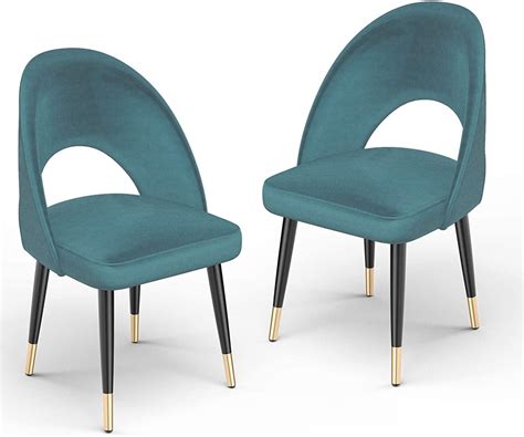 Mecor Modern Velvet Dining Chairs Set Of 2 Velvet Upholstered Side Accent Chairs Wmetal Legs