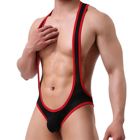 Buy Rosvajfymens Sexy Jockstrap Suspender Leotard Mesh Bodysuit