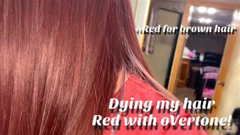 Dying My Hair Red Using Overtone On Dark Brown Hair Youtube