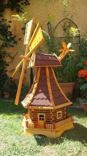 Schöne Windmühle 100 cm 1 Balkon mit rotem Bitum mit Windrad