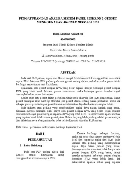 proses start  generator