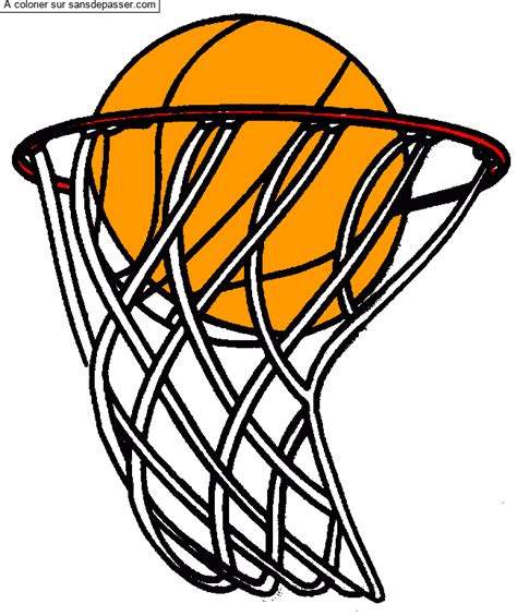 Dessin Colori Coloriage Panier De Basketball Par Un Invit Sans