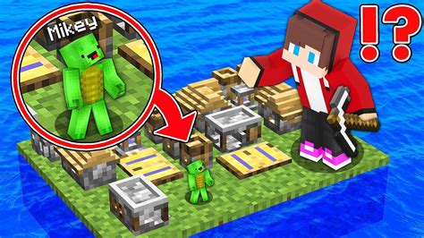 Jj Found Mikey S Secret Tiny Village Island In Minecraft Maizen