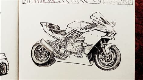 Kawasaki H2r Speed Drawing On Sketchbook Youtube