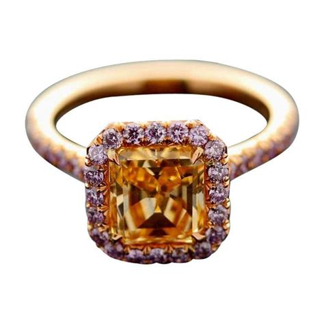 Natural Orange Precious Topaz Diamond Gold Ring At 1stdibs