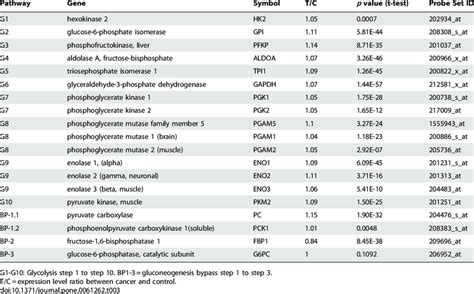 Gene Expression Of Regulatory Enzymes Of Glycolysis And Gluconeogenesis