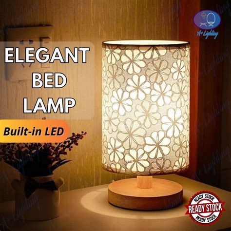 Wooden Led Bed Lamp Table Light Lampu Tidur Bilik Lampu Meja Lampu