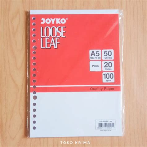 Jual Loose Leaf Joyko A5 Kertas File Isi Binder Refill Grid Dot Garis