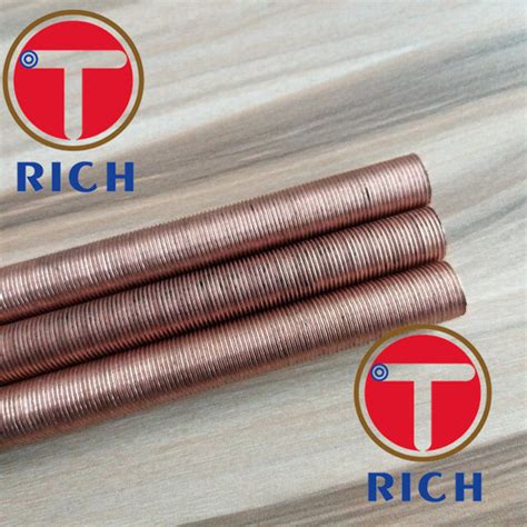 UNS12200 Spiral Brass Finned Tube Heat Exchanger Red Finned Copper Tubing