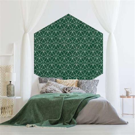 Smaragd Art Deco Linienmuster Hexagon Mustertapte Kaufen