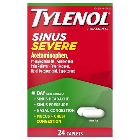 Tylenol Sinus Severe Daytime Caplets Shop Sinus And Allergy At H E B