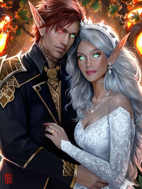 Commission Seryse And Jaae By Gothic Icecream Fantasy Art Couples Elves Fantasy Fantasy Couples