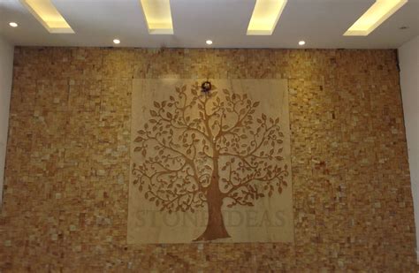 Beautiful Natural Stone Mural And Wall Cladding Used On Drawing Room