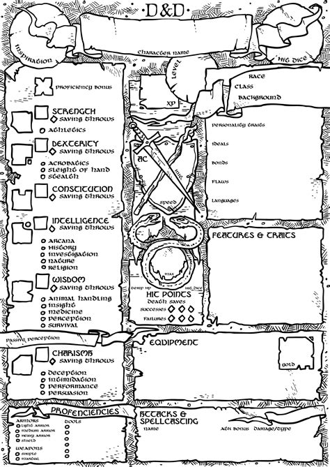 Dnd Character Sheet Rpg Character Sheet Character Sheet