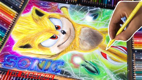 Dibujo A Super Sonic Realista The Hedgehog Peliculasegahowto Draw Super Sonic Realistic