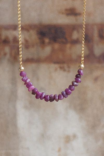 Raw Ruby Necklace Genuine Ruby Crystal Necklace Raw Stone Jewellery ...