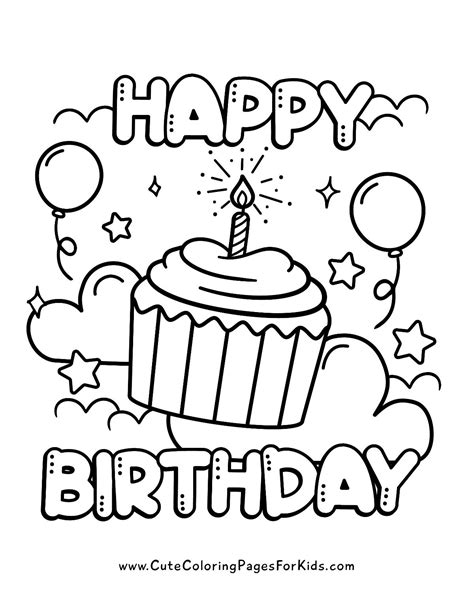 Free printable birthday coloring pages – Artofit