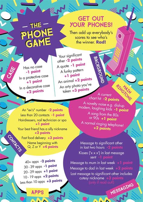 Free printable: Easy, simple "The Phone Game"! Hen party game idea - #90s design - involving ...