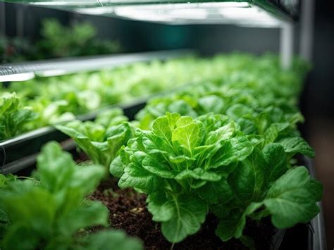 Premium AI Image Vegetable Hydroponic System Green Lettuce Vegetable