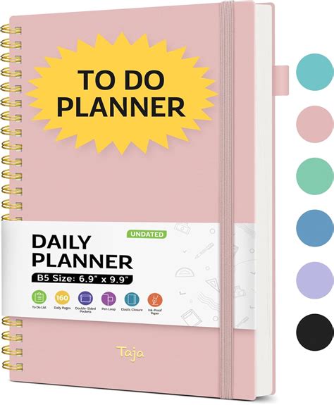 Amazon Daily Planner Undated To Do List Notebook Planner With