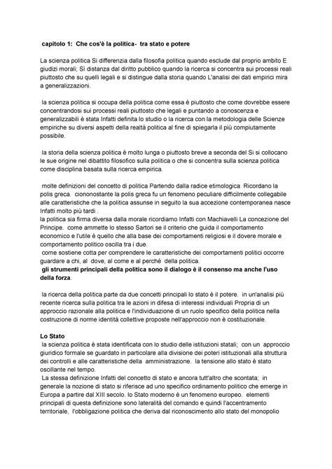 Introduzione Alla Scienza Politica Della Porta Capitolo Che La Tra