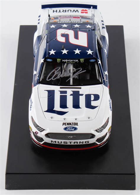 Brad Keselowski Signed 2019 Nascar 2 Miller Lite Patriotic 1 24 Premium Action Diecast Car