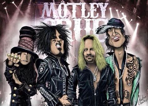 Mötley Crue Caricature Cartoon Faces Metal Album Covers