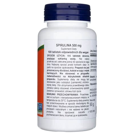 Now Foods Spirulina 500 Mg 100 Tabletek Sklep Medpak