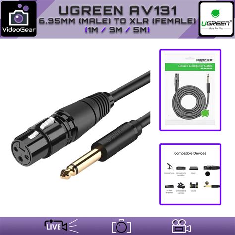 UGREEN AV131 6 35mm Male To XLR Female Audio Cable 1m 3m 5m