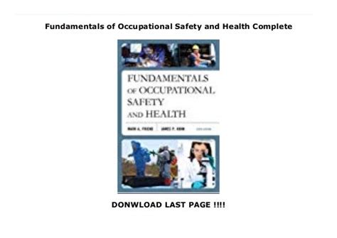 Fundamentals Of Occupational Safety And Health Complete