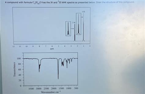 Solved A Compound With Formula C H O Has The Ir And H Chegg