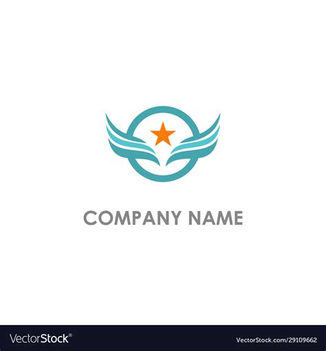 Star Wing Emblem Round Logo Royalty Free Vector Image