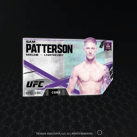 Sam Patterson 2023 UFC 286 Event Set CORE NFT For Sale 2022 23