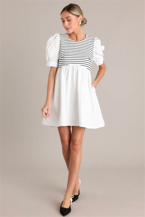 100 Cotton Black Stripe Mini Dress All Dresses Red Dress