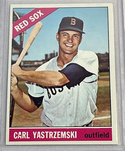 Lot 1966 Topps 70 Carl Yastrzemski Boston Red Sox Baseball Card