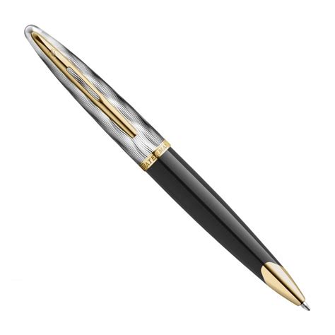 WATERMAN Carène Stylo bille Noir brillant recharge bleue pointe