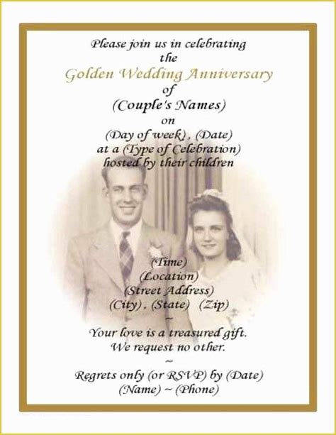 Free Printable 50th Wedding Anniversary Invitation Templates Of Best 25