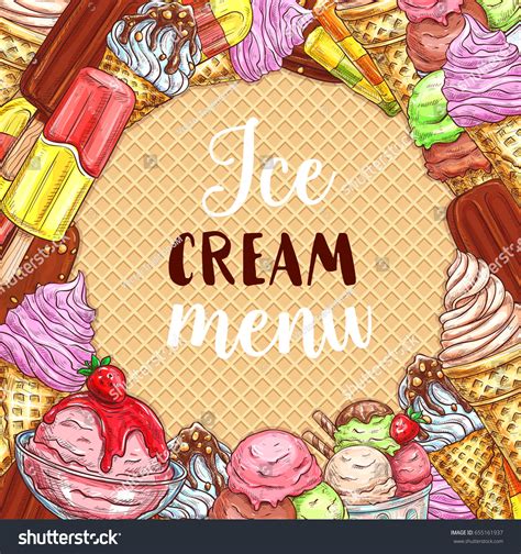 Ice Cream Menu Sketch Poster On Stock Vector Royalty Free