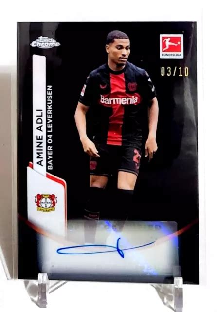 Topps Chrome Bundesliga Amine Adli R Fracteur Noir Auto