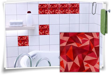 Fliesenaufkleber Mosaik Rot Medianlux Shop